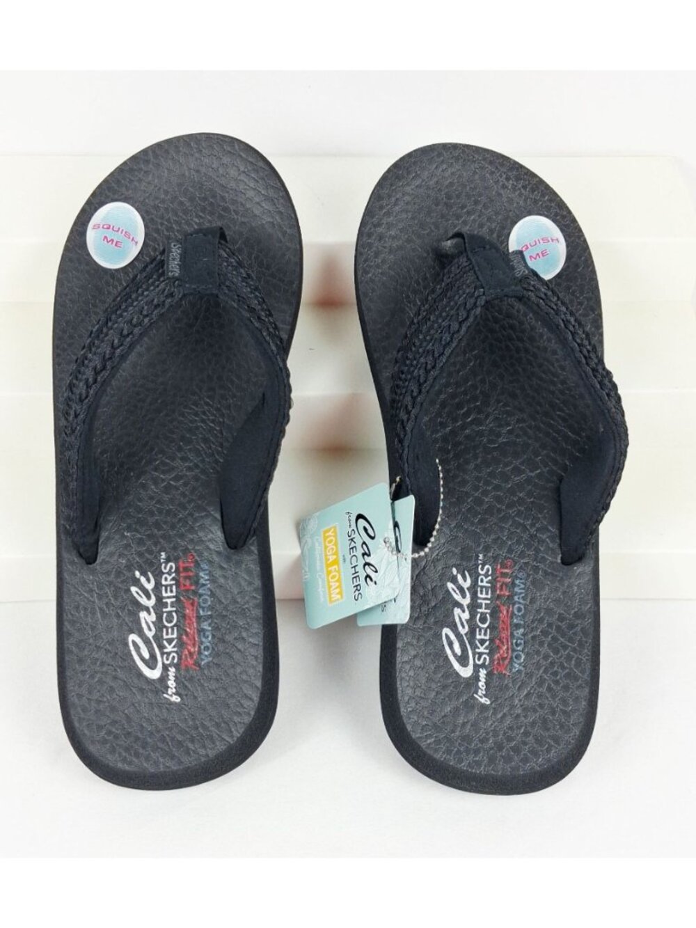 Skechers Cali Asana Hidden Valley Black Women's Thong Sandals - Size 10 NWOB - Picture 4 of 12
